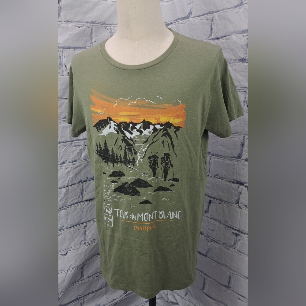 UpStar Men's Chamonix Tour Du Mont Blanc France T-Shirt Tee Hiking France XL